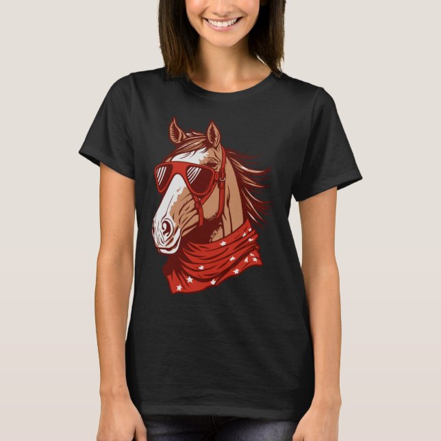 Equestrian Sunglasses Horseback  Horse Riding T-Shirt (Vorderseite)