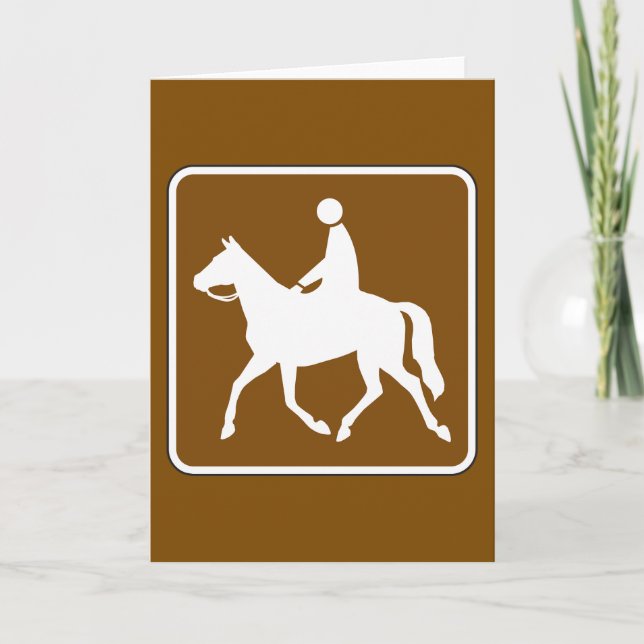 Equestrian Trail Riding Horse Silhouette Icon Karte (Vorderseite)