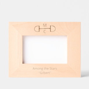 Equestrian Two Letter Snaffle Bit Monogram Geätzte Rahmen