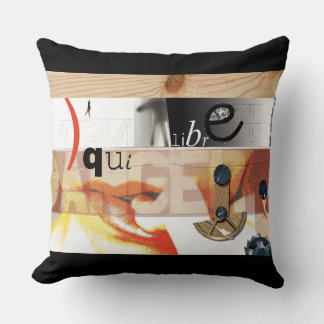 Equilibre Danger Dadaist Digital Collage - Coussin