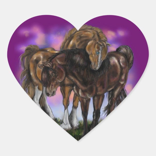 Equine Devotion~ Aufkleber für Pferde mit Sonnenun (Vorderseite)