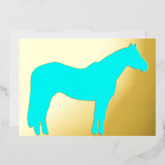 Equine Horse Themed Professional Foil Holiday Card Folien Feiertagskarte