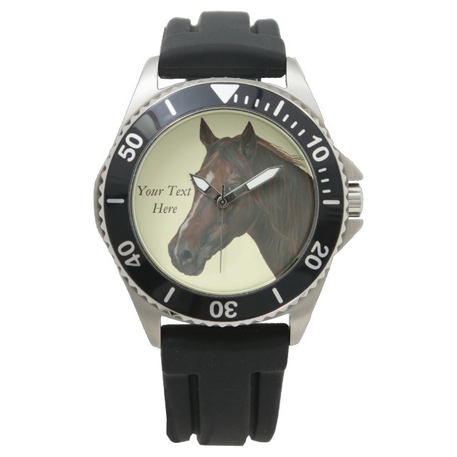 Equine Picture of Chestnut Mare Horse Armbanduhr (Vorderseite)