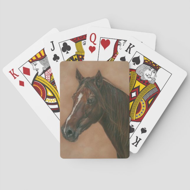 Equine Picture of Chestnut Mare Horse Spielkarten (Rückseite)