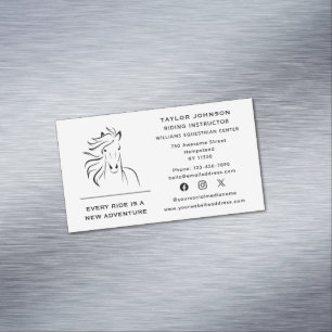 Equine Reitpferd Trainer Vet Social Media Magnetische Visitenkarte