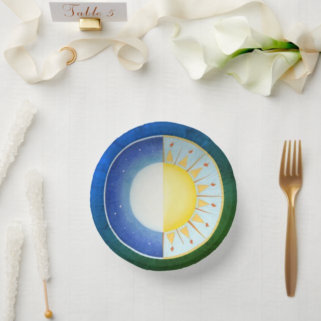 Equinox Sun und Mond Pappteller (Hochzeit)