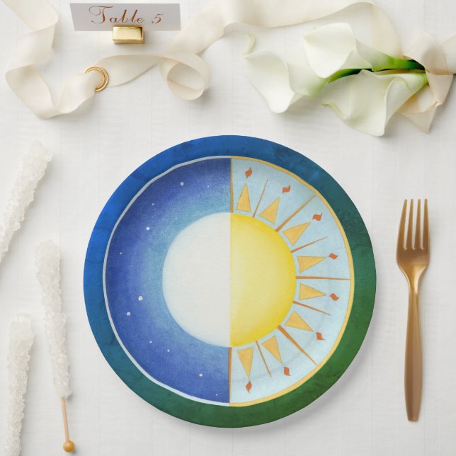 Equinox Sun und Mond Pappteller (Hochzeit)
