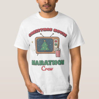 Équipe de Marathon de Films de Noël T-Shirt Rétro