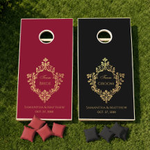 Équipe de mariage mariée noir or bordeaux rouge 