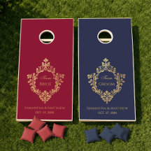 Équipe de mariage mariée or bleu marine et burgund