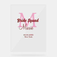 Equipe de mariée ajouter nom monogramme demoiselle