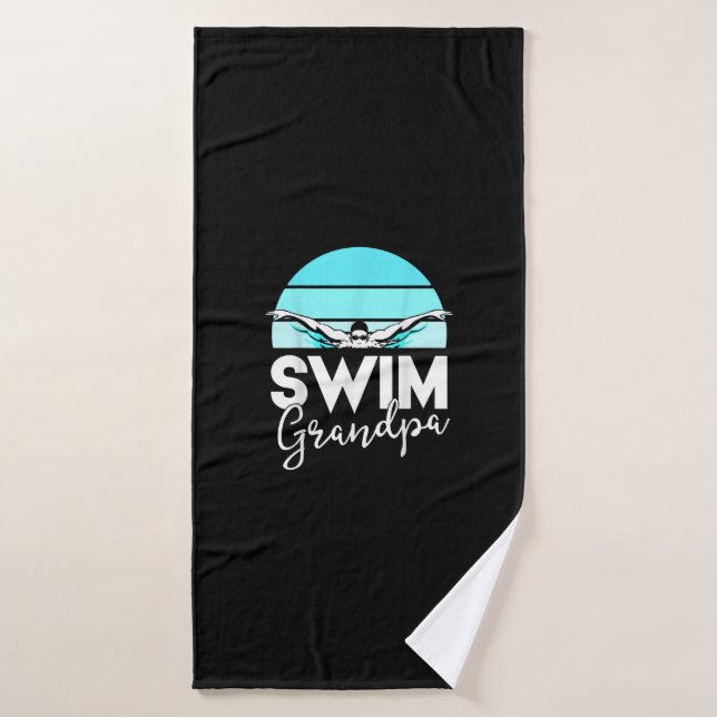 Équipe de natation Grand-père Papa nage Rencontrer (Serviette de bain)