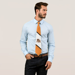 Équipe de sport Bouledogues orange cravate blanche