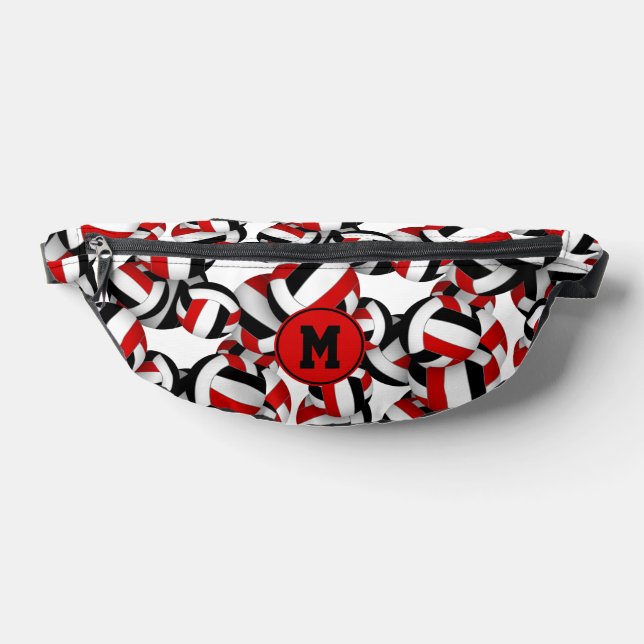 équipe de volley-ball noir rouge couleurs monogram (Poser)