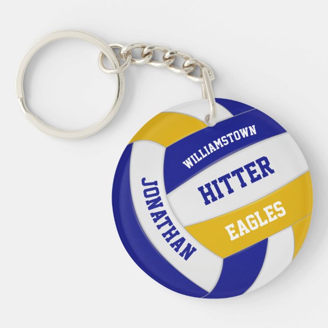 équipe d'or bleu couleurs personnalisées volley-ba (Devant)