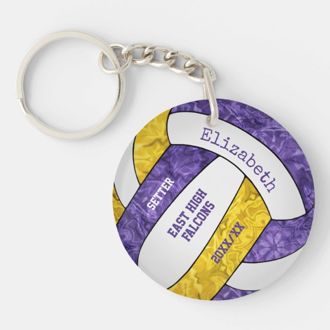 équipe d'or violet couleurs volleyball personnalis (Devant)