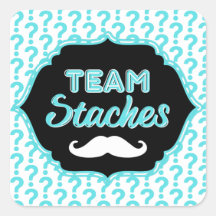 ÉQUIPE Staches Bleu Sticker de révélation de genre