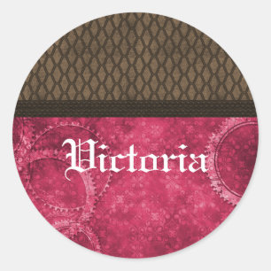Équipement en métal Stickers Steampunk, rose