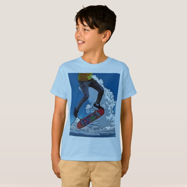 équitation du vent - Skateboarder T-Shirt (Devant entier)