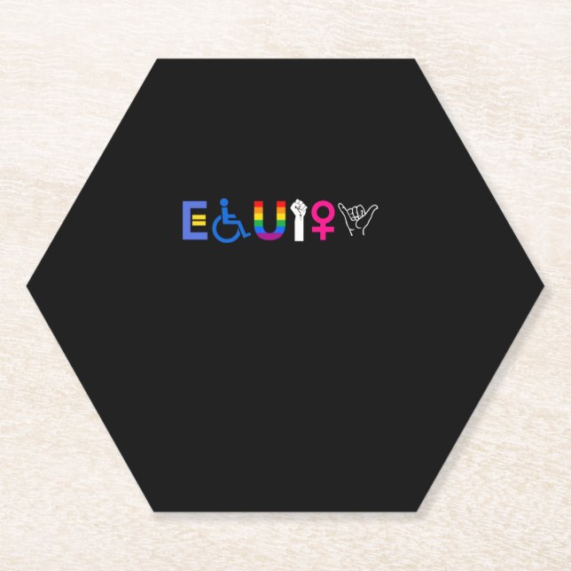_EQUITY_ Equal Rights LGBTQ Alliges Unity Pride Fe Untersetzer (Vorderseite)