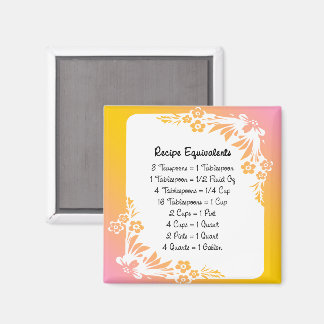 Équivalents de recette Pastel Floral Fridge Magnet