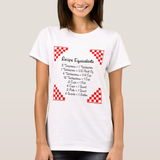 Équivalents de recettes T-shirt d'aide de cuisine (Devant)