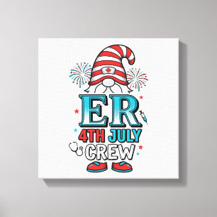 ER 4. Juli Crew Patriotisches Gnom-Shirt-Design_1 Leinwanddruck