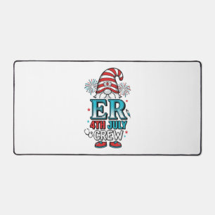 ER 4. Juli Crew Patriotisches Gnom-Shirt-Design_1 Schreibtischunterlage