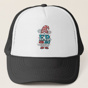 ER 4. Juli Crew Patriotisches Gnom-Shirt-Design_1 Truckerkappe