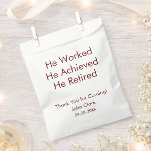 Er arbeitete, er errang die Rente nach Maß Geschenktütchen
