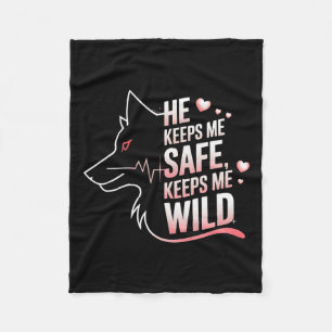 Er Behalte mir, dass sie mir Wolf Art Lover Coupl Fleecedecke