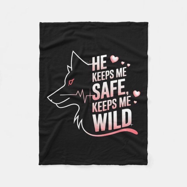 Er Behalte mir, dass sie mir Wolf Art Lover Coupl  Fleecedecke (Vorderseite)