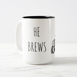 Er braut Kaffee-Tasse 15 oz. Zweifarbige Tasse
