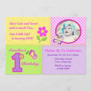 Ęr carte photo de l'invitation 5x7 d'anniversaire