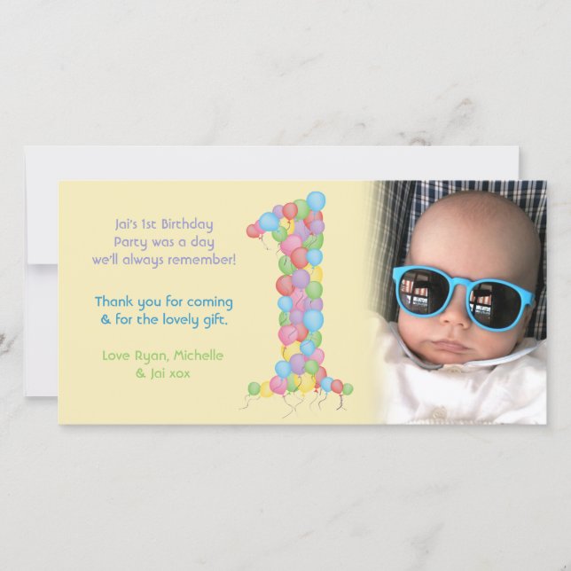 Ęr carte photo de Merci d'anniversaire de bébés (Devant)