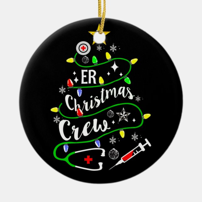 ER Christmas Tree Crew Emergency Room Nurse Keramik Ornament (Vorne)