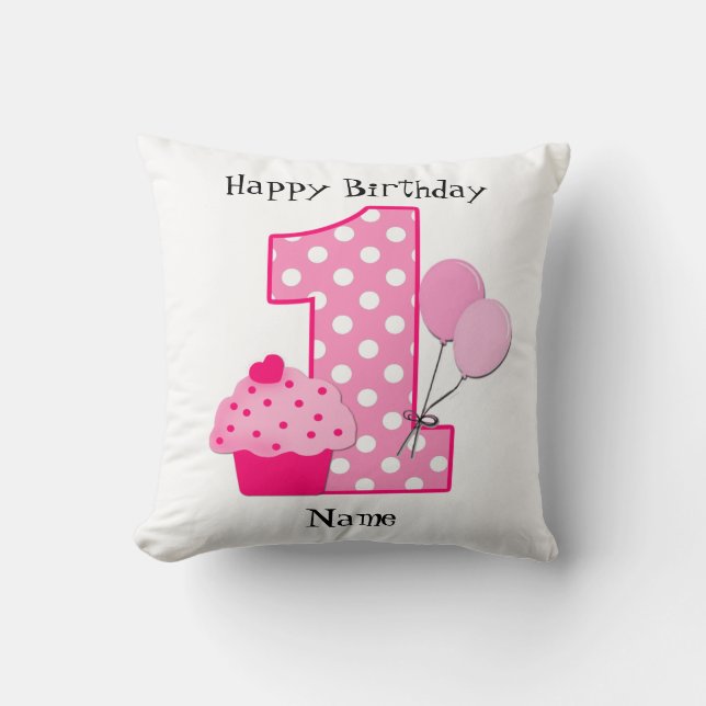 Ęr coussin de l'anniversaire du bébé personnalisé (Recto)