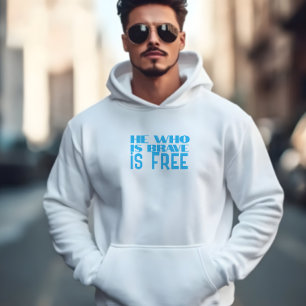 Er, der mutig ist, ist frei Zitat blau azurblau Hoodie