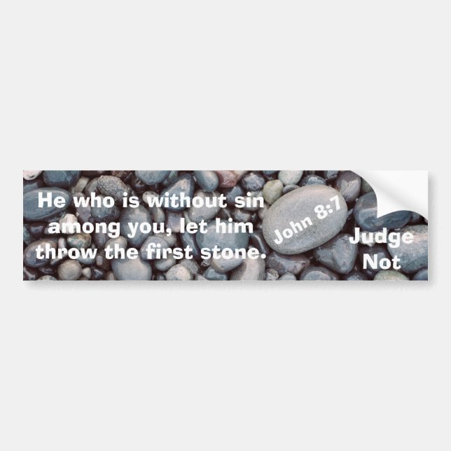Er, der ohne Sünde ist Autoaufkleber (Vorne)
