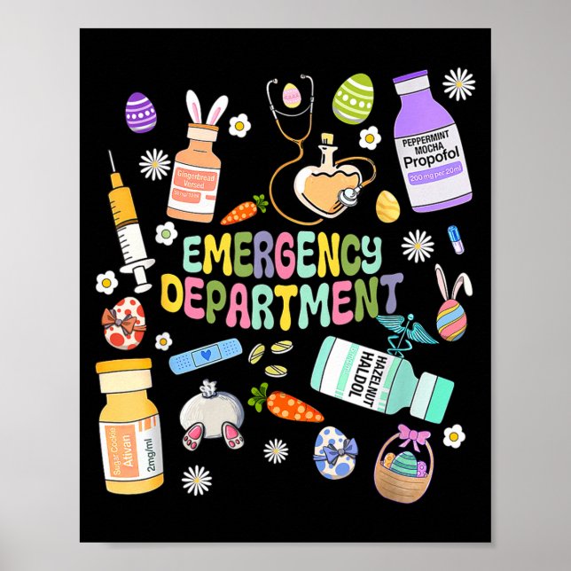 Er Easter Nurse Crew Easter Day Emergency Room Nur Poster (Vorne)