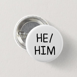 er/er pronoun button Abzeichen Button handschriftl