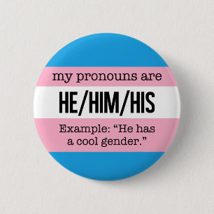 Er/Er Pronouns - Transgender-Flag Button