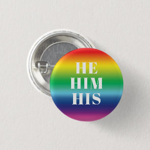Er, Er, Seine, Pronomen - Lgbtq Stolz Regenbogen Button