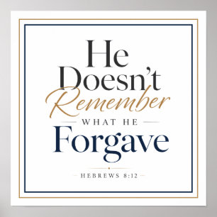 Er erinnert sich nicht, was er vergab Hebräer 8:12 Poster