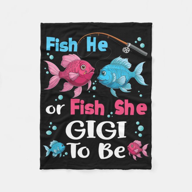 Er fischt oder sie fischt Geschlecht Enthüllung Fa Fleecedecke (Vorderseite)