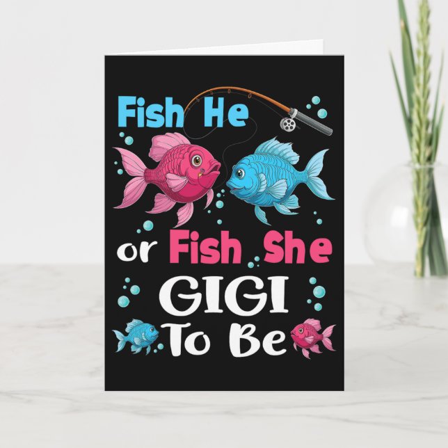 Er fischt oder sie fischt Geschlecht Enthüllung Fa Karte (Vorderseite)