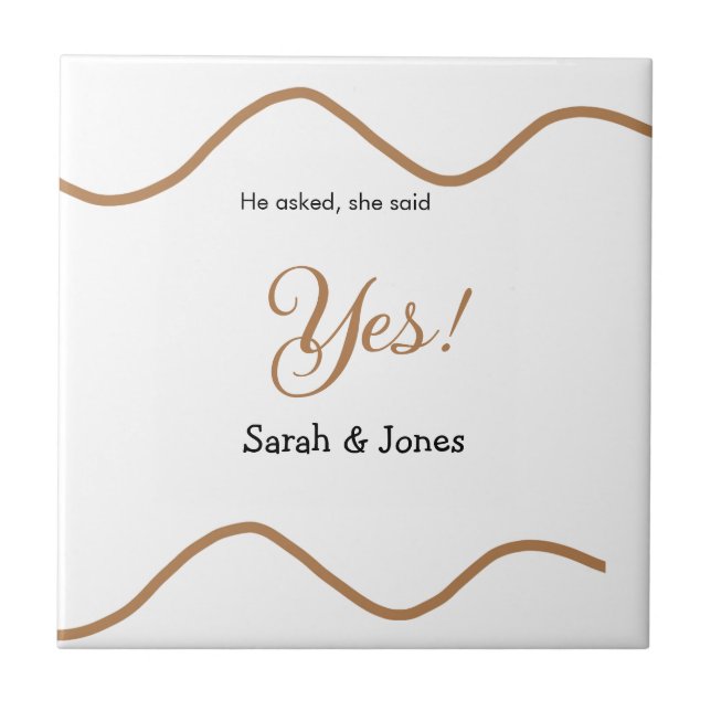 Er fragte sie sagte ja Verlobung einfach minimal  Fliese (Vorderseite)