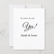 Er fragte, sie sagte ja Verlobung einfach minimal