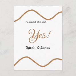 Er fragte sie sagte ja Verlobung einfach minimal  Postkarte