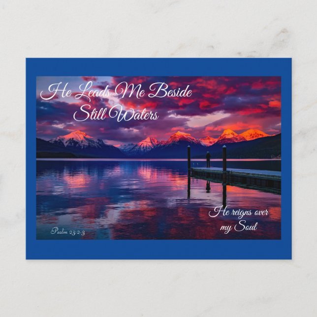 Er führt mich neben der Lila Postkarte noch Wasser (Vorderseite)